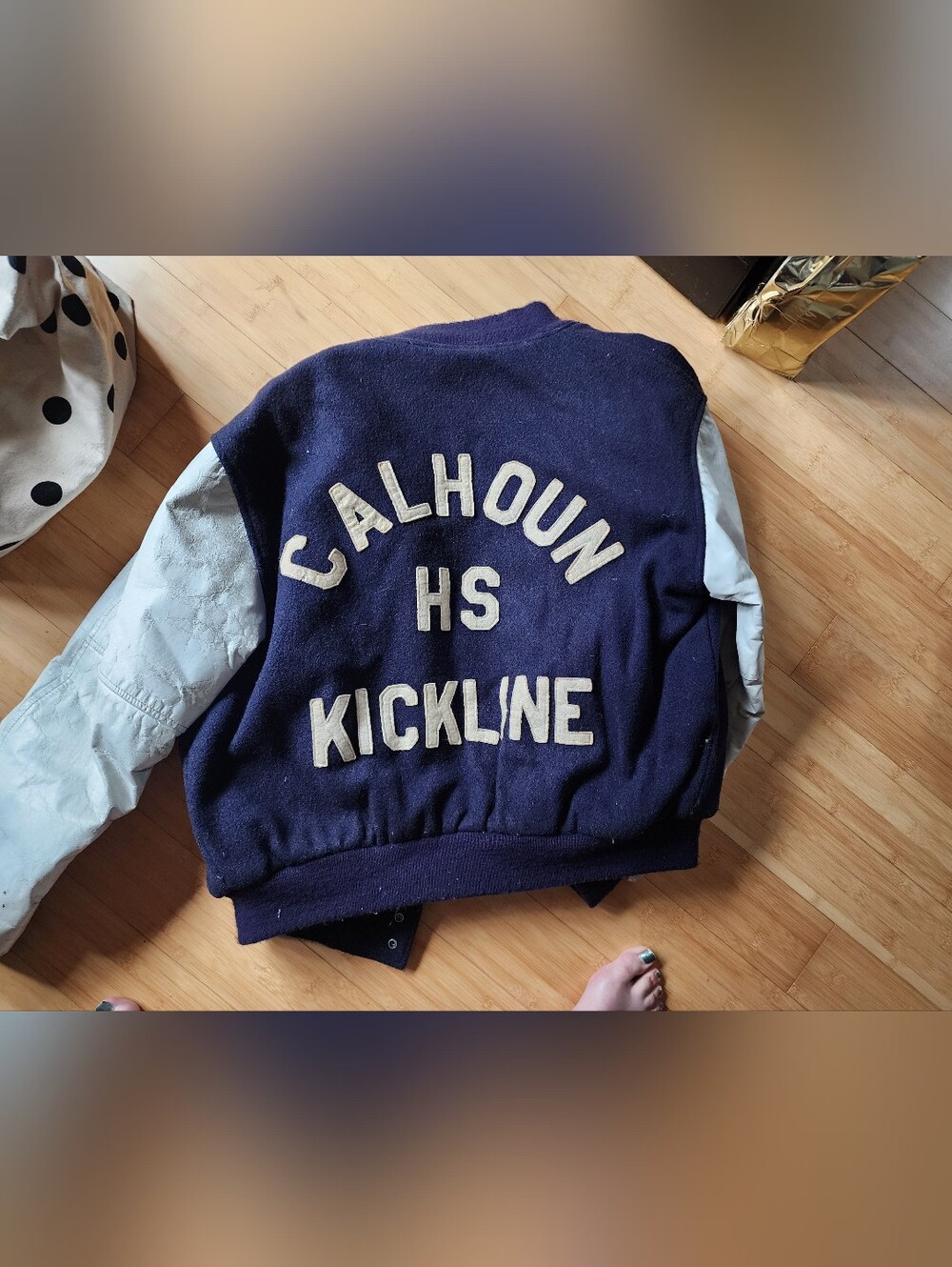 Letterman, Varsity, Calhoun HS Merrick NY Leather, Wool Drama Lohan Sz L 88